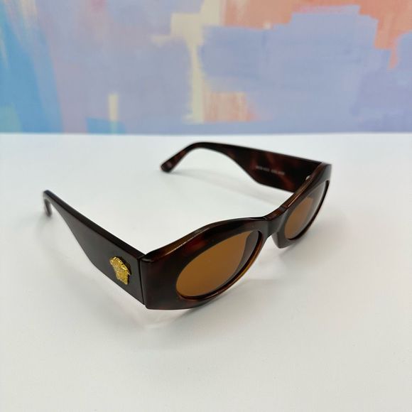Versace Vintage Brown Frame Gold Madusa Sunglasses main image 10
